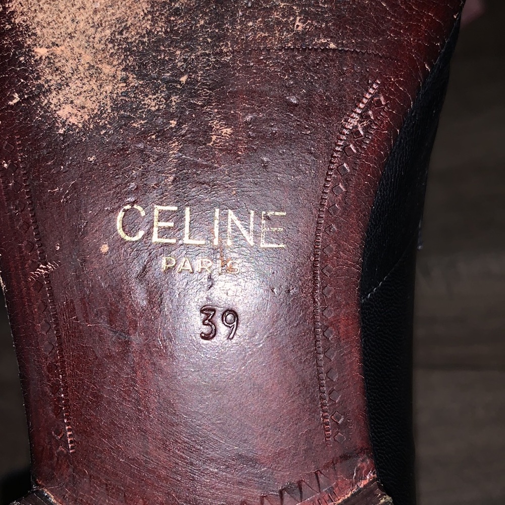 CELINE BLACK LEATHER LOAFERS - Picture 7 of 9